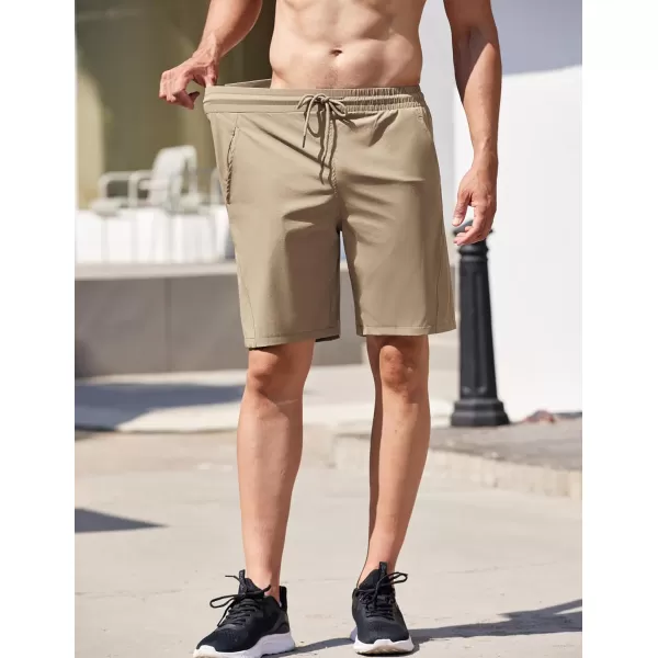 COOFANDY Men's Running Athletic Shorts 9" Gym Workout Lightweight Elastic Waist Sports Shorts