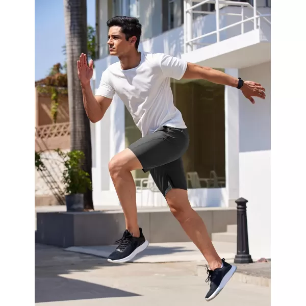 COOFANDY Men's Running Athletic Shorts 9" Gym Workout Lightweight Elastic Waist Sports Shorts