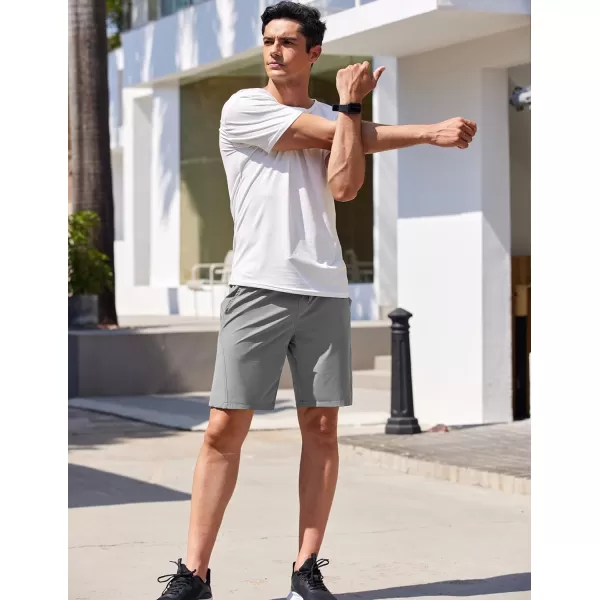 COOFANDY Men's Running Athletic Shorts 9" Gym Workout Lightweight Elastic Waist Sports Shorts