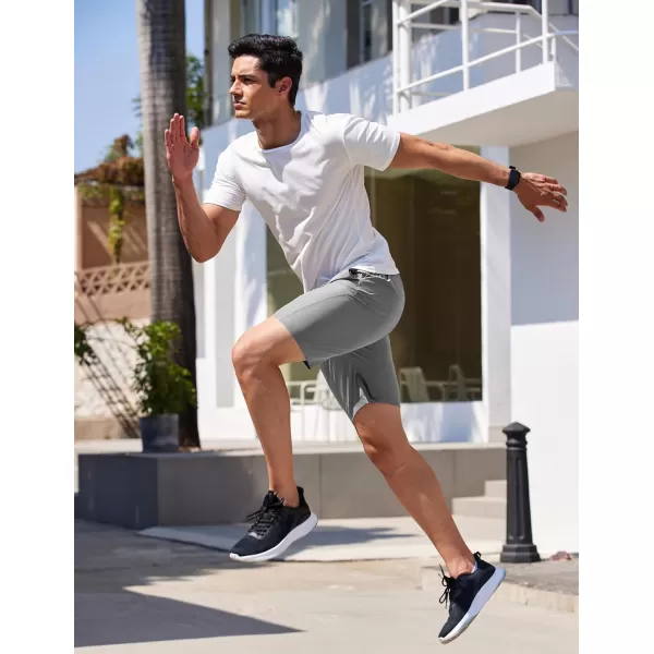 COOFANDY Men's Running Athletic Shorts 9" Gym Workout Lightweight Elastic Waist Sports Shorts