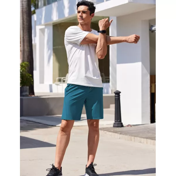 COOFANDY Men's Running Athletic Shorts 9" Gym Workout Lightweight Elastic Waist Sports Shorts