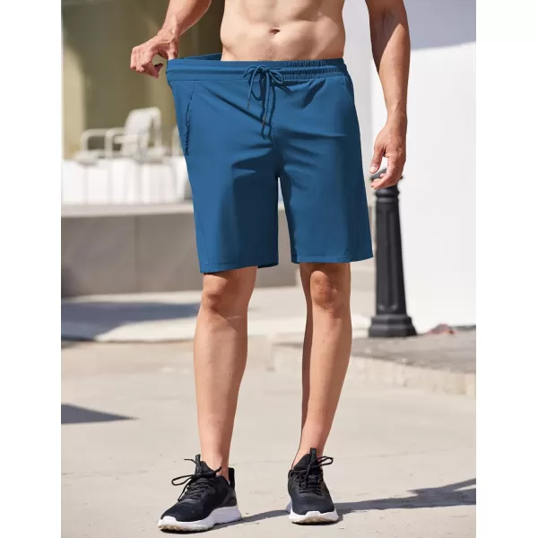 COOFANDY Men's Running Athletic Shorts 9" Gym Workout Lightweight Elastic Waist Sports Shorts