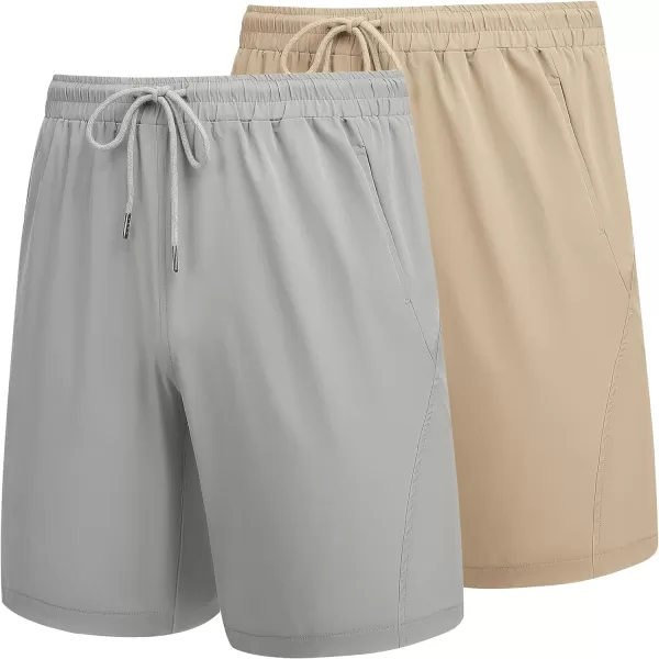 COOFANDY Men's Running Athletic Shorts 9" Gym Workout Lightweight Elastic Waist Sports Shorts