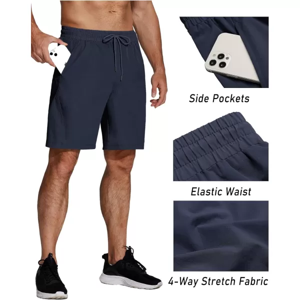 COOFANDY Men's Running Athletic Shorts 9" Gym Workout Lightweight Elastic Waist Sports Shorts