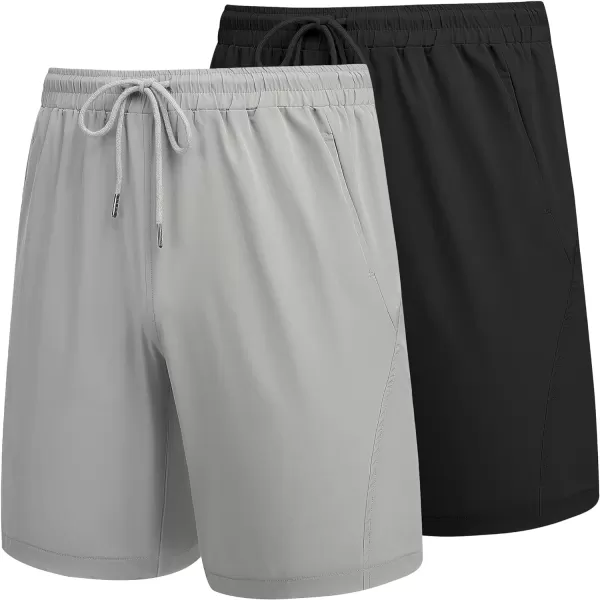 COOFANDY Men's Running Athletic Shorts 9" Gym Workout Lightweight Elastic Waist Sports Shorts