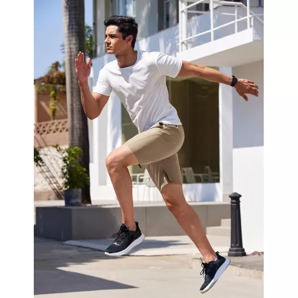 COOFANDY Men's Running Athletic Shorts 9" Gym Workout Lightweight Elastic Waist Sports Shorts