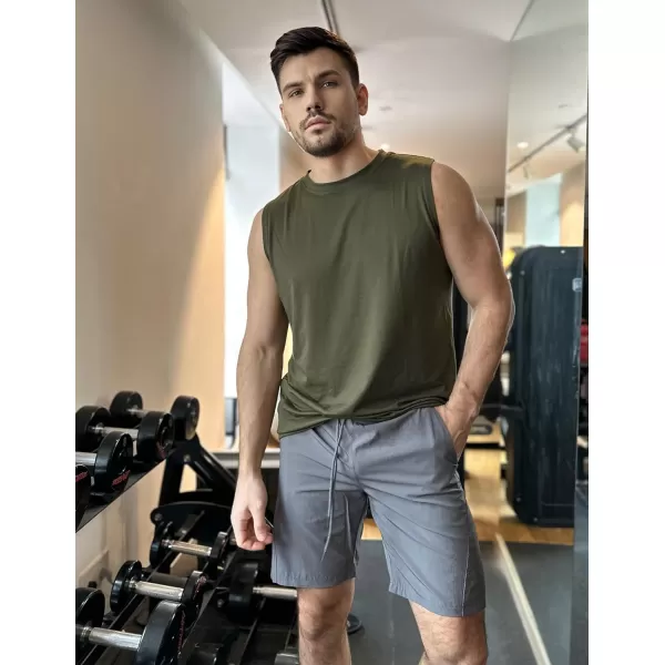 COOFANDY Men's Running Athletic Shorts 9" Gym Workout Lightweight Elastic Waist Sports Shorts