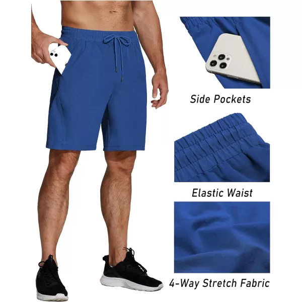 COOFANDY Men's Running Athletic Shorts 9" Gym Workout Lightweight Elastic Waist Sports Shorts