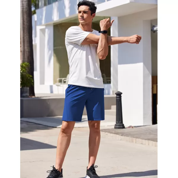 COOFANDY Men's Running Athletic Shorts 9" Gym Workout Lightweight Elastic Waist Sports Shorts