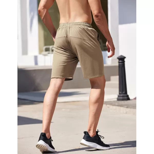 COOFANDY Men's Running Athletic Shorts 9" Gym Workout Lightweight Elastic Waist Sports Shorts