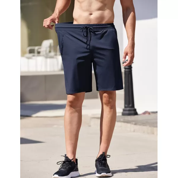 COOFANDY Men's Running Athletic Shorts 9" Gym Workout Lightweight Elastic Waist Sports Shorts
