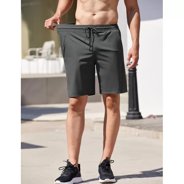 COOFANDY Men's Running Athletic Shorts 9" Gym Workout Lightweight Elastic Waist Sports Shorts