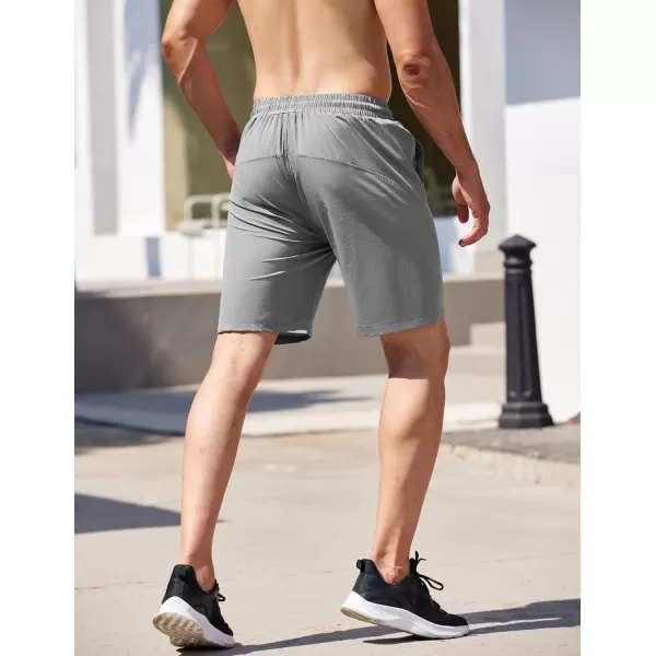 COOFANDY Men's Running Athletic Shorts 9" Gym Workout Lightweight Elastic Waist Sports Shorts