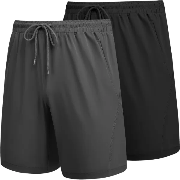 COOFANDY Men's Running Athletic Shorts 9" Gym Workout Lightweight Elastic Waist Sports Shorts