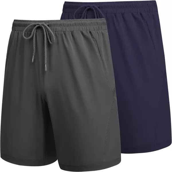 COOFANDY Men's Running Athletic Shorts 9" Gym Workout Lightweight Elastic Waist Sports Shorts