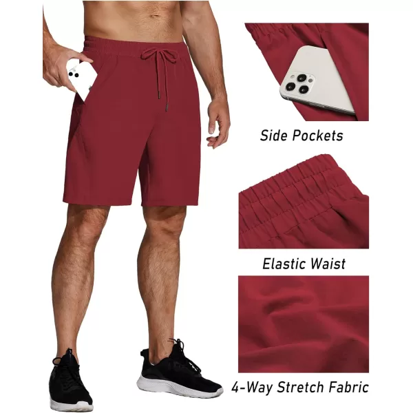 COOFANDY Men's Running Athletic Shorts 9" Gym Workout Lightweight Elastic Waist Sports Shorts