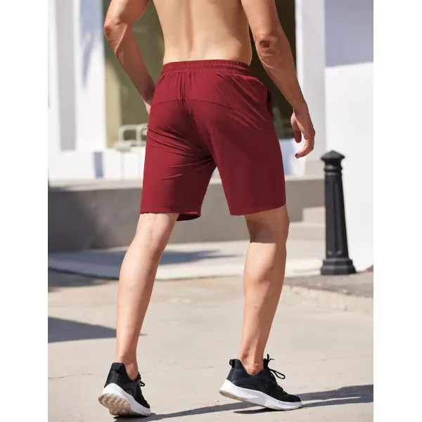 COOFANDY Men's Running Athletic Shorts 9" Gym Workout Lightweight Elastic Waist Sports Shorts