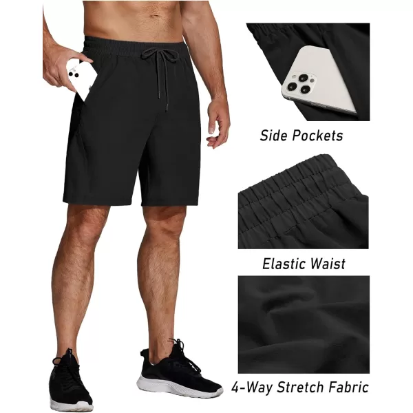 COOFANDY Men's Running Athletic Shorts 9" Gym Workout Lightweight Elastic Waist Sports Shorts