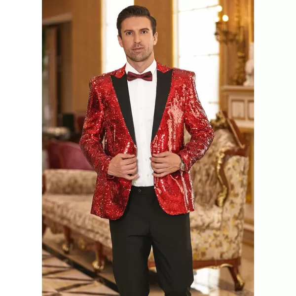 COOFANDY Mens Sequin Blazer Tuxedo Party Prom Wedding Tuxedo One Button Jacket