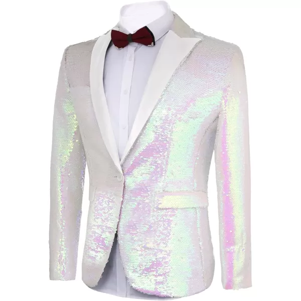 COOFANDY Mens Sequin Blazer Tuxedo Party Prom Wedding Tuxedo One Button Jacket