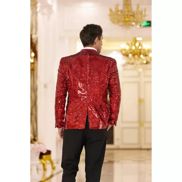 COOFANDY Mens Sequin Blazer Tuxedo Party Prom Wedding Tuxedo One Button Jacket