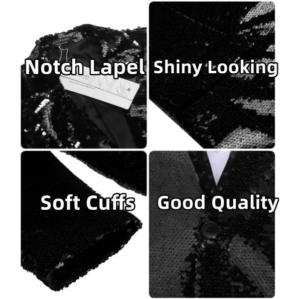 COOFANDY Mens Sequin Blazer Tuxedo Party Prom Wedding Tuxedo One Button Jacket