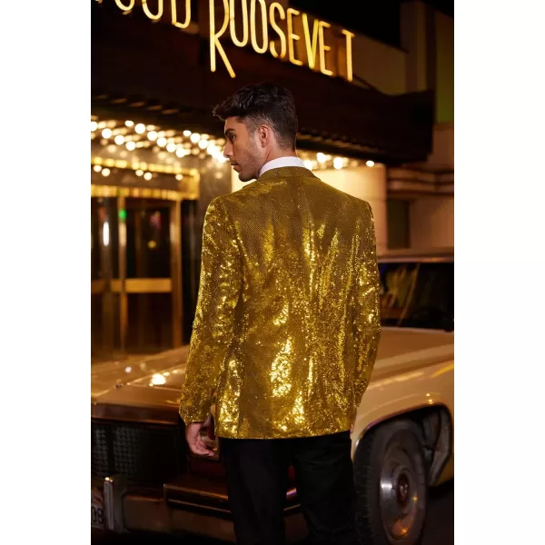 COOFANDY Mens Sequin Blazer Tuxedo Party Prom Wedding Tuxedo One Button Jacket
