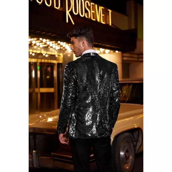 COOFANDY Mens Sequin Blazer Tuxedo Party Prom Wedding Tuxedo One Button Jacket