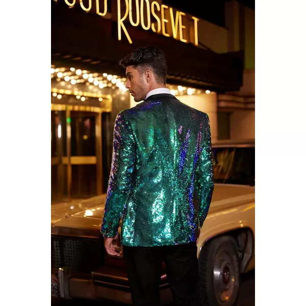 COOFANDY Mens Sequin Blazer Tuxedo Party Prom Wedding Tuxedo One Button Jacket