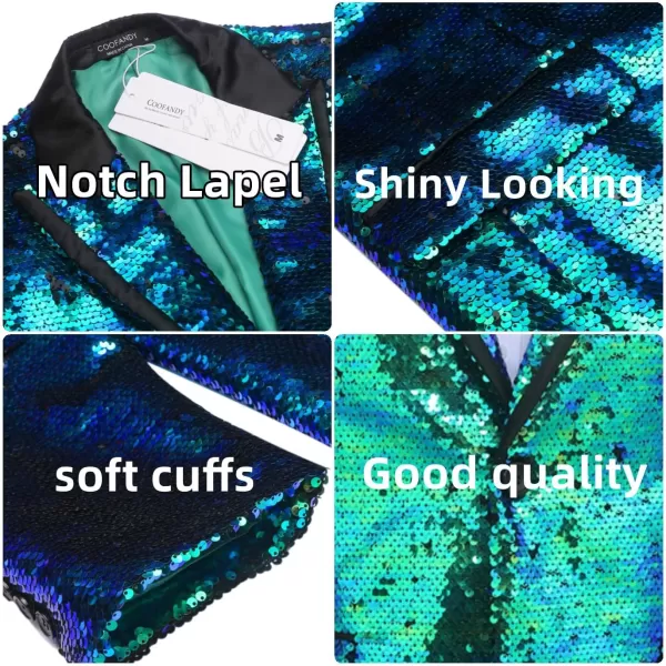 COOFANDY Mens Sequin Blazer Tuxedo Party Prom Wedding Tuxedo One Button Jacket