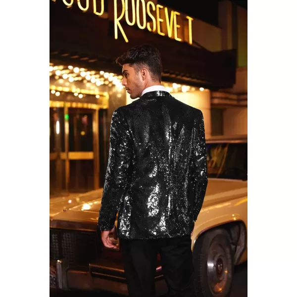 COOFANDY Mens Sequin Blazer Tuxedo Party Prom Wedding Tuxedo One Button Jacket