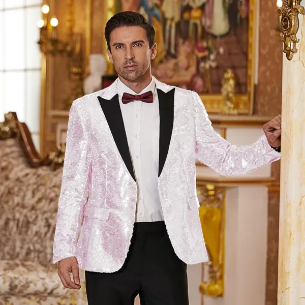 COOFANDY Mens Sequin Blazer Tuxedo Party Prom Wedding Tuxedo One Button Jacket