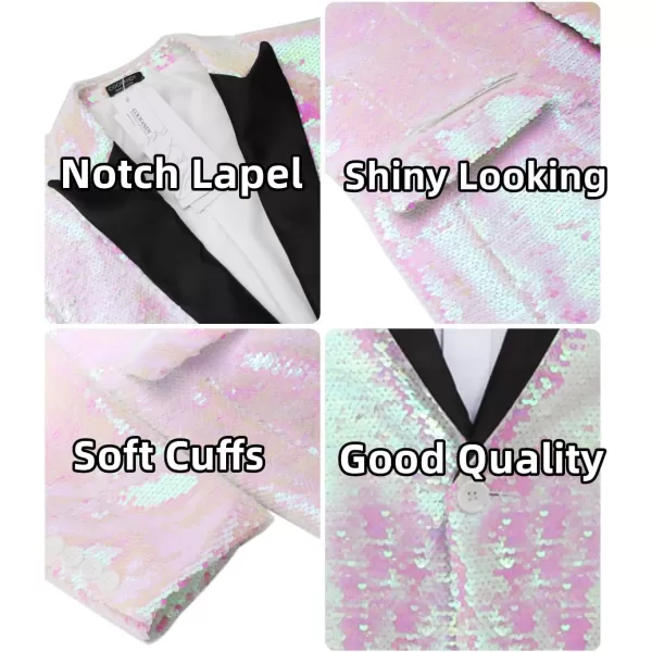 COOFANDY Mens Sequin Blazer Tuxedo Party Prom Wedding Tuxedo One Button Jacket