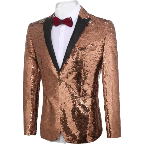 COOFANDY Mens Sequin Blazer Tuxedo Party Prom Wedding Tuxedo One Button Jacket