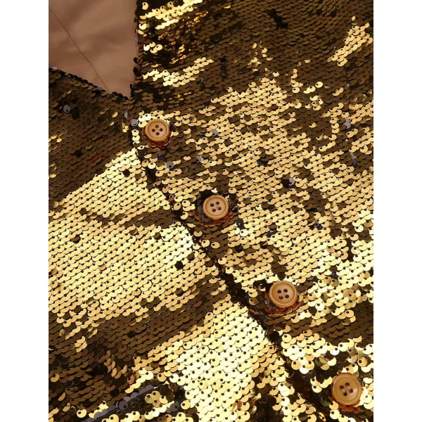 COOFANDY Men's Sequins Vest Slim Fit Christmas Party Vest Shiny Dress Waistcoat for Wedding, Prom, Events