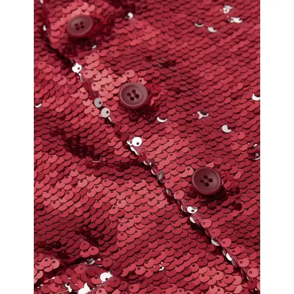 COOFANDY Men's Sequins Vest Slim Fit Christmas Party Vest Shiny Dress Waistcoat for Wedding, Prom, Events