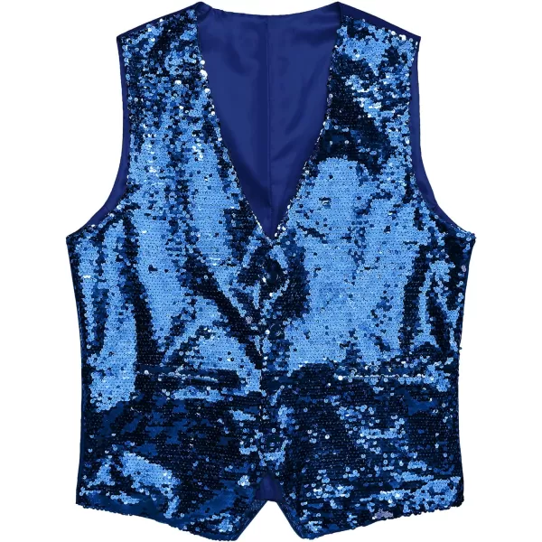 COOFANDY Men's Sequins Vest Slim Fit Christmas Party Vest Shiny Dress Waistcoat for Wedding, Prom, Events