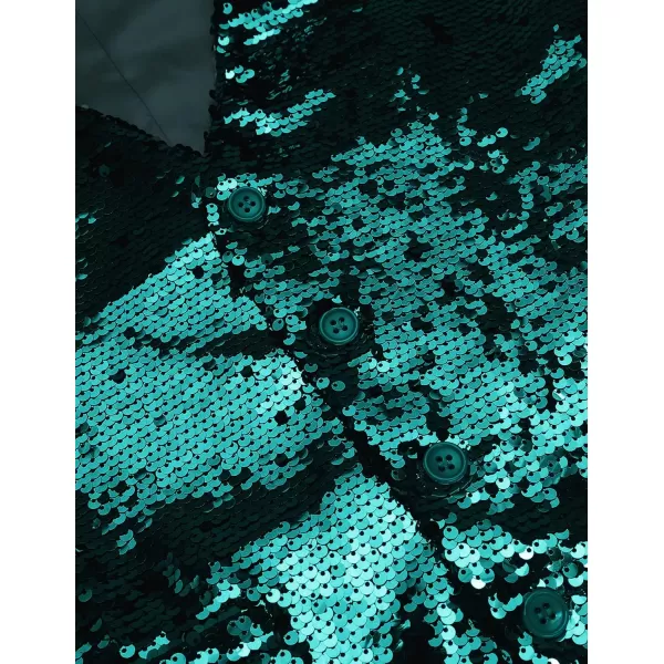 COOFANDY Men's Sequins Vest Slim Fit Christmas Party Vest Shiny Dress Waistcoat for Wedding, Prom, Events