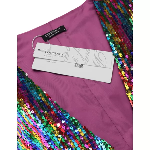 COOFANDY Men's Sequins Vest Slim Fit Christmas Party Vest Shiny Dress Waistcoat for Wedding, Prom, Events