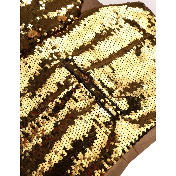 COOFANDY Men's Sequins Vest Slim Fit Christmas Party Vest Shiny Dress Waistcoat for Wedding, Prom, Events