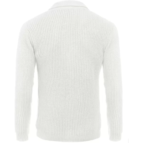 COOFANDY Men's Shawl Collar Cardigan Sweater Slim Fit Cable Knit Button up Sweater with Pockets