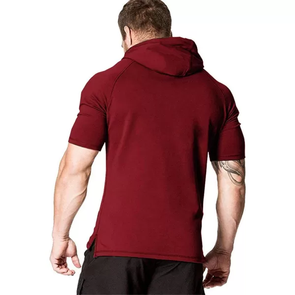 COOFANDY Men's Short Sleeve Hoodie Workout Gym Sweatshirt Muscle Fit Fashion Athletic Hoodies Pullover Cotton Hooded T-Shirts