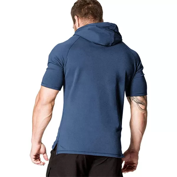 COOFANDY Men's Short Sleeve Hoodie Workout Gym Sweatshirt Muscle Fit Fashion Athletic Hoodies Pullover Cotton Hooded T-Shirts