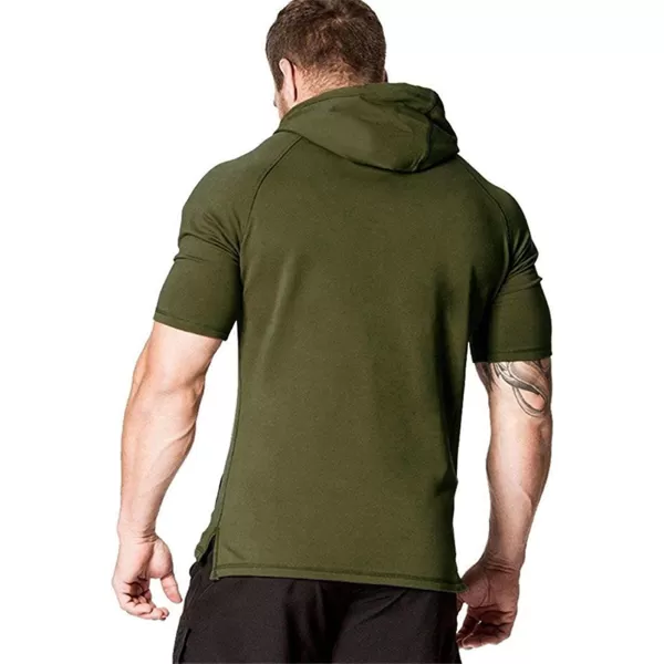 COOFANDY Men's Short Sleeve Hoodie Workout Gym Sweatshirt Muscle Fit Fashion Athletic Hoodies Pullover Cotton Hooded T-Shirts