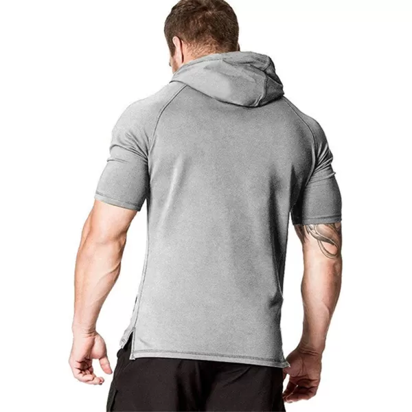 COOFANDY Men's Short Sleeve Hoodie Workout Gym Sweatshirt Muscle Fit Fashion Athletic Hoodies Pullover Cotton Hooded T-Shirts