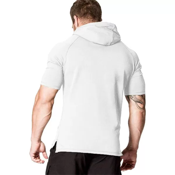 COOFANDY Men's Short Sleeve Hoodie Workout Gym Sweatshirt Muscle Fit Fashion Athletic Hoodies Pullover Cotton Hooded T-Shirts