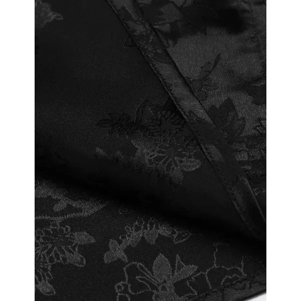 COOFANDY Men's Silk Satin Dress Shirts Jacquard Long Sleeve Floral Button Up Shirts Party Prom Wedding Shirt