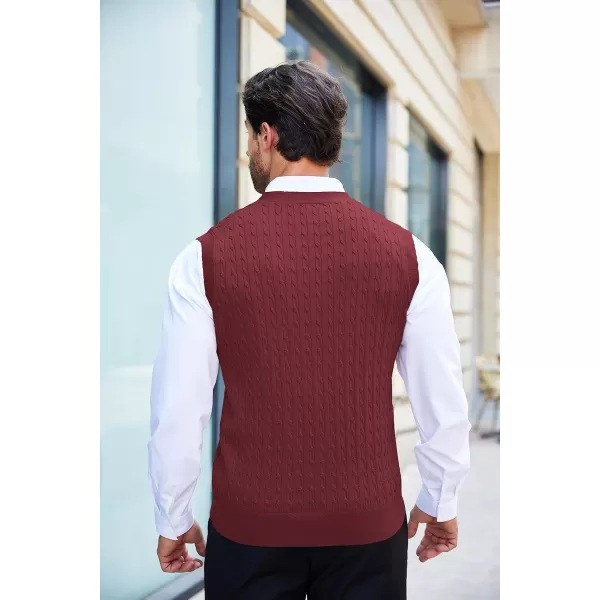 COOFANDY Men's Sleeveless Sweater Vest V-Neck Casual Cable Knit Button Down Cardigan Vest