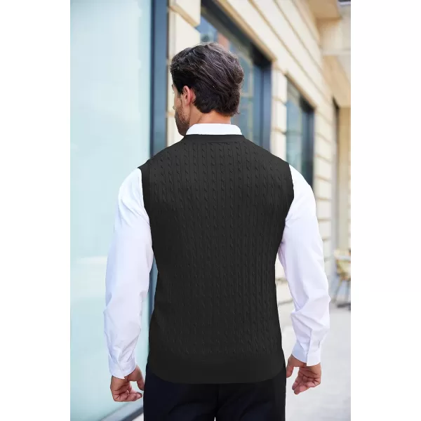 COOFANDY Men's Sleeveless Sweater Vest V-Neck Casual Cable Knit Button Down Cardigan Vest