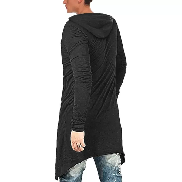 COOFANDY Men's Slim Fit Hoodie Lightweight Hooded Sweatshirt Casual Hip Hop Long Length Cloak Hooded Cape Pullover